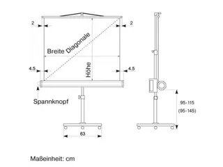 Projectiescherm Met Statief Beeldafmeting 200x200 cm Verrijdbaar - 4
