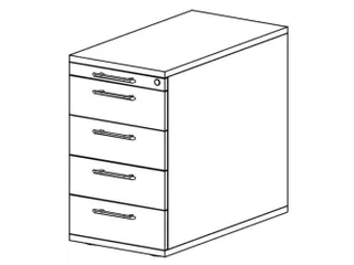 stationaire ladeblokken,HxBxD 720-760x428x800mm,4lade(n),mat.-lade - 2