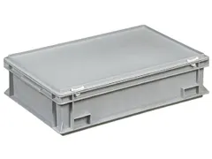 Euronorm Stapelkrat Pe Hxlxb 165X600X400Mm 27L Met Deksel Grijs