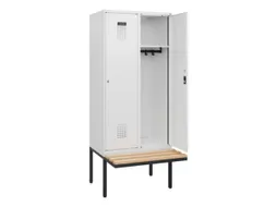 locker met bank,HxBxD 1950x800x815mm,2vak,vak B 400mm,cilinderslot