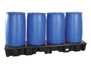 PE-opvangbak,v. 4x200l vat,opvangvol. 220l,HxBxD 270x2445x660mm - 1