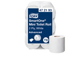 Toiletpapier Tork SmartOne Mini T9 advanced 2-laags 620 vel wit 472193 - 1