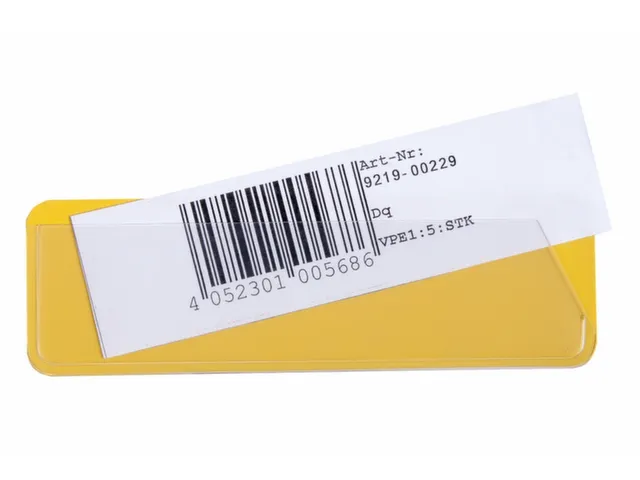 porte-étiquettes,HxL 31x100mm,face arrière magnétique,jaune