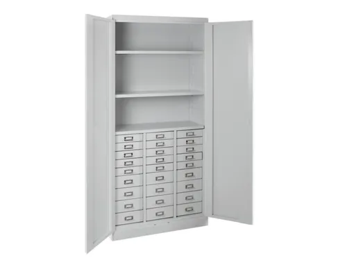 ladekast,HxBxD 1790x800x410mm,27lade(n),cilinderslot,romp RAL7035