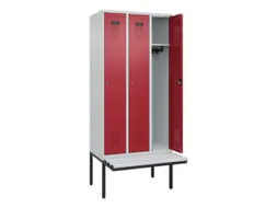 locker met bank,HxBxD 2120x900x815mm,3vak,vak B 300mm,cilinderslot