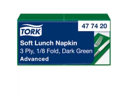 Tork 477420 Soft Lunchservet Advanced Donkergroen 33x33cm 1/8 vouw