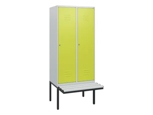 locker met bank,HxBxD 1950x800x815mm,2vak,vak B 400mm,cil.-slot
