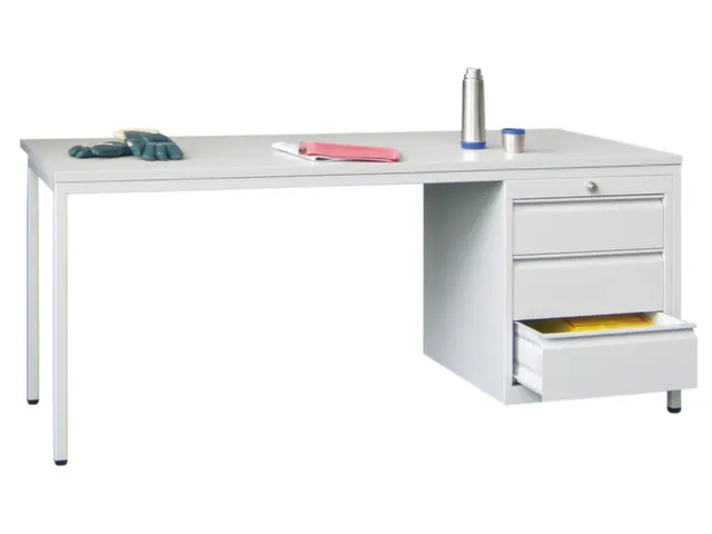 Bureau De Prestige Hxlxp 720X1700X800Mm 3Tiroirs À Droite Ral7035 Fa