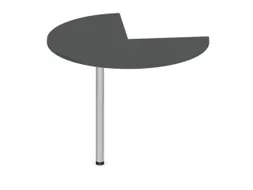 aanbouwtafel,i.h.v.,HxØ 720-840x1000mm,driekwartrond,MS-donkergrijs
