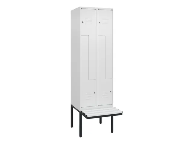 Z-garderobekast,HxBxD 2120x600x815mm,2vak,vak B 300mm,cil.-slot