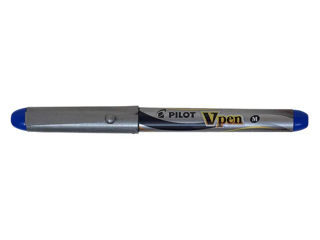 Vulpen Pilot V pen Zilver Medium punt Inktkleur Blauw