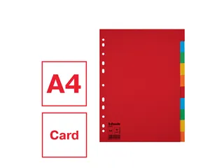 Tabbladen Esselte A4 11-gaats Karton 10-delig Blanco Tabs Kleur - 2