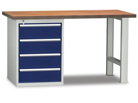 Werkbank Hxbxd 840x1500x700mm 4laden 175mm Ral7035/ral5010