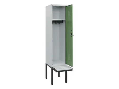 locker met bank,HxBxD 1950x400x815mm,1vak,vak B 400mm,draaigrendel