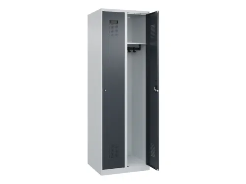 locker,HxBxD 1850x600x500mm,2vak,vak B 300mm,cil.-slot,staand op vloer