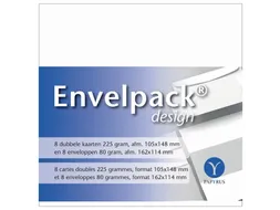 Dubbele kaart Papyrus Envelpack Design C6 114x162mm wit 894436 8 st