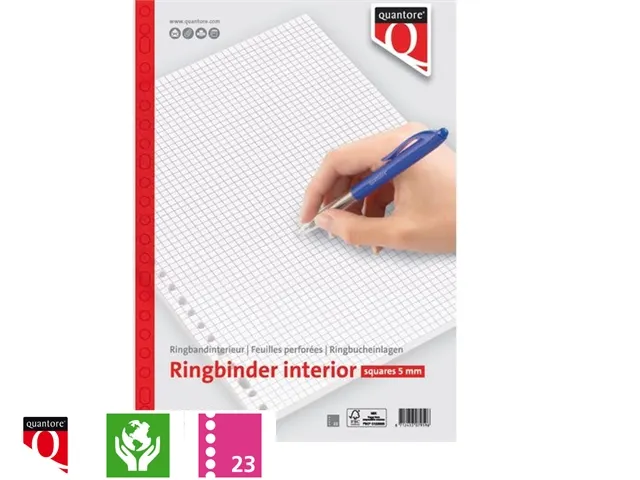 Interieur Quantore A4 23-gaats ruit 5mm 100vel