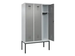 locker,HxBxD 2120x1200x500mm,3vak,vak B 400mm,cil.-slot,voetonderstel