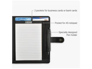 DESQ Schrijfmap voor tablet 7-10,4 inch met sluitclip Zwart - 5