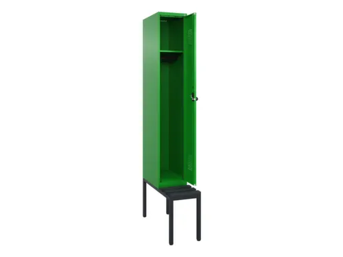 locker met bank,HxBxD 2120x300x815mm,1vak,vak B 300mm,draaigrendel