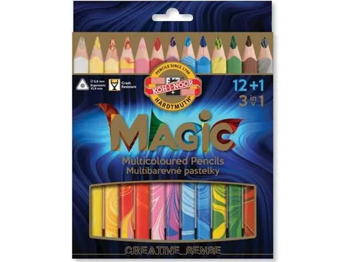 Kleurpotloden Koh-i-Noor Jumbo Magic doos 13 kleuren