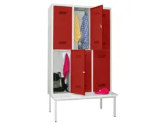 banklocker,dubbeldeks,HxBxD 2150x1200x800mm,RAL7035,front RAL3000