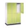 Dubbeldekse garderobekast,HxBxD 1950x1220x500mm,3x2vak.,vak B 360mm