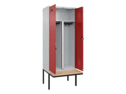 PBM-locker met bank,HxBxD 2120x800x815mm,2vak,vak B 400mm,draaigrendel