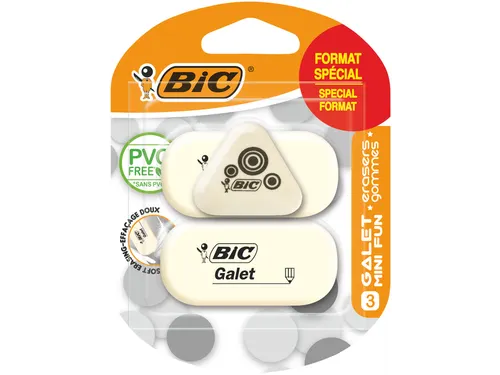 Gum Bic Galet pvc vrij zacht potlood wit blister à 3 stuks