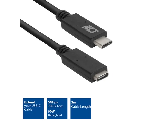 Kabel ACT USB 3.0 to USB-C verlengkabel 2m