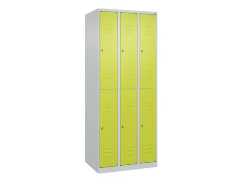 dubbeldekse locker,HxBxD 1850x750x500mm,3x2vak.,vak B 250mm,cil.-slot