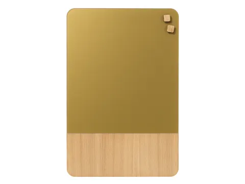 Glasmagneetbord Naga 40x60cm goud/eiken afgeronde hoeken