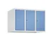 opzetkast,v. locker,3vak.,vak B 250mm,HxBxD 500x750x500mm,vleugeldeur