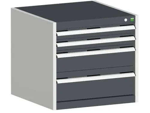 ladekast HxBxD 600x650x525mm 4laden romp RAL7035 front RAL7016