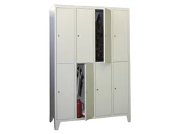 lockerkast,HxBxD 1850x1200x500mm,4x2vakken,RAL7035,front RAL7035