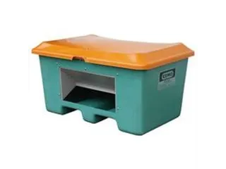 strooigoedbak,400l,HxBxD 680x1210x820mm,GVK,groen,deksel oranje - 2