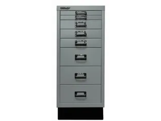 kantoor-ladekast HxBxD 670x279x380mm 8 laden romp zilverkleurig staal - 2