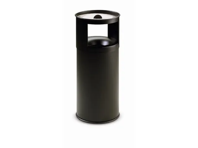 combi-asbak,HxØ 800x310mm,afvalbak inhoud 40l,romp staal zwart,blusko