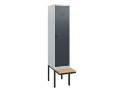 locker met bank,HxBxD 1950x400x815mm,1vak,vak B 400mm,draaigrendel