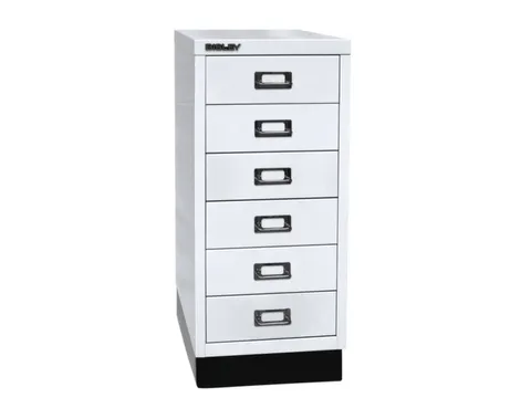 kantoor-ladekast HxBxD 670x279x380mm 6 laden romp verkeerswit staal