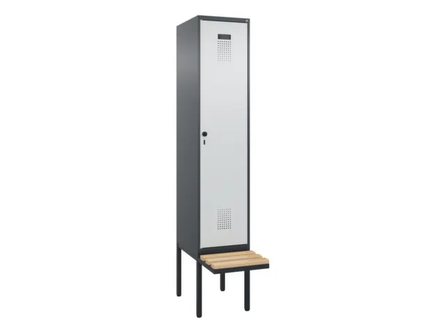 locker met bank,voor scheiding van kleding,HxBxD 2120x400x815mm,1vak
