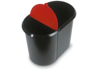 afvalverzamelaar,1x20/1x9l,HxBxD 348x270x440mm,romp PP zwart - 1