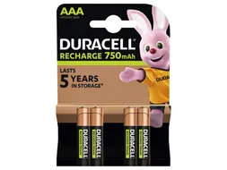 Batterij oplaadbaar Duracell 4x AAA 750mAh Plus