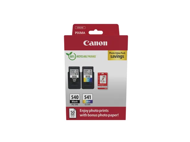 Inktcartridge Canon PG-540 CL-541 zw + kl + papier