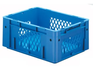 Euronorm Stapelkrat Blauw 175x400x300mm 14.5l Opengewerkt/Bodem Gesl. - 1