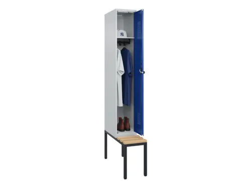 locker met bank,HxBxD 2120x300x815mm,1vak,vak B 300mm,draaigrendel