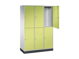 Dubbeldekse garderobekast,HxBxD 1950x1220x500mm,3x2vak.,vak B 360mm - 1