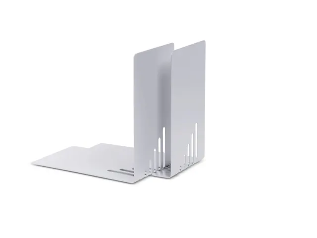 Boekensteun Metaal 14x8.5x14cm Zilver 2 stuks