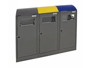 Afvalverzamelstation Niet-Brandbaar 3X40 Liter 815X1050X350Mm grijs - 2