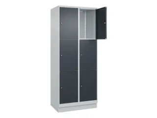 lockerkast,HxBxD 1950x800x500mm,2x3vakken,vak B 400mm,cil.-slot,sokkel - 1